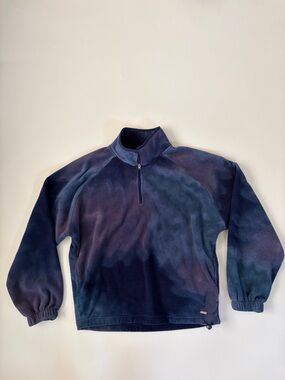 Hollister space galaxy tie dye 1/4 Half Zip Pulliver Fleece Jacket Size XS.